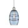Innovations Lighting Vaz 6" Wide Mini Pendant with Shade Polished Nickel / Princess Blue
