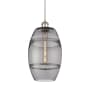 Innovations Lighting Vaz 8" Wide Mini Pendant with Shade Polished Nickel / Light Smoke