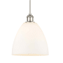 Innovations Lighting Bristol Glass 9" Wide Mini Pendant with Shade Polished Nickel / Matte White