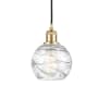 Innovations Lighting Athens 6" Wide Mini Pendant Clear Deco Swirl / Satin Gold