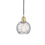 Innovations Lighting Athens 6" Wide Mini Pendant Satin Gold / Clear Water Glass