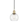 Innovations Lighting Athens 6" Wide Mini Pendant with Shade Satin Gold / Clear