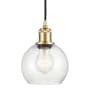 Innovations Lighting Athens 6" Wide Mini Pendant with Shade Satin Gold / Seedy