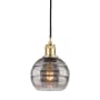 Innovations Lighting Rochester 6" Wide Suspension Mini Pendant Satin Gold / Light Smoke