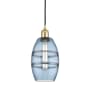 Innovations Lighting Vaz 6" Wide Mini Pendant with Shade Satin Gold / Princess Blue