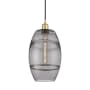 Innovations Lighting Vaz 8" Wide Mini Pendant with Shade Satin Gold / Light Smoke