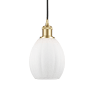 Innovations Lighting Eaton 6" Wide Mini Pendant Matte White / Satin Gold