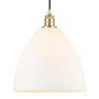 Innovations Lighting Bristol Glass 12" Wide pendant with Shade Satin Gold / Matte White