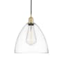 Innovations Lighting Bristol Glass 12" Wide pendant with Shade Satin Gold / Clear