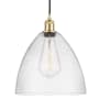 Innovations Lighting Bristol Glass 12" Wide pendant with Shade Satin Gold / Seedy