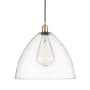 Innovations Lighting Bristol Glass 16" Wide pendant with Shade Satin Gold / Clear