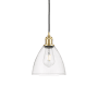 Innovations Lighting Bristol 8" Wide Mini Pendant Satin Gold / Clear
