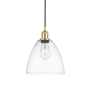 Innovations Lighting Bristol 9" Wide Mini Pendant Satin Gold / Clear