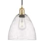 Innovations Lighting Bristol Glass 9" Wide Mini Pendant with Shade Satin Gold / Seedy