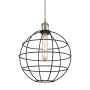 Innovations Lighting Lake Placid 12" Wide Cage Pendant with Shade Satin Nickel / Matte Black