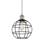 Innovations Lighting Lake Placid 8" Wide Cage Mini Pendant with Shade Satin Nickel / Matte Black