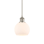 Innovations Lighting Athens 6" Wide Mini Pendant with Shade Brushed Satin Nickel / Matte White