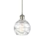 Innovations Lighting Athens 6" Wide Mini Pendant Clear Deco Swirl / Brushed Satin Nickel