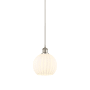 Innovations Lighting White Venetian 8" Wide Suspension Mini Pendant Brushed Satin Nickel