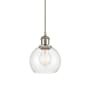 Innovations Lighting Athens 6" Wide Mini Pendant with Shade Brushed Satin Nickel / Clear