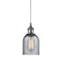 Innovations Lighting Caledonia Single Light 5" Wide Mini Pendant Brushed Satin Nickel / Charcoal