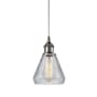 Innovations Lighting Conesus Single Light 6" Wide Mini Pendant Brushed Satin Nickel / Clear Crackle