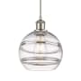 Innovations Lighting Rochester 8" Wide Mini Pendant with Shade Brushed Satin Nickel / Clear