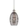 Innovations Lighting Vaz 6" Wide Mini Pendant with Shade Brushed Satin Nickel / Light Smoke
