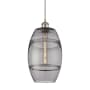 Innovations Lighting Vaz 8" Wide Mini Pendant with Shade Brushed Satin Nickel / Light Smoke