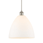 Innovations Lighting Bristol Glass 12" Wide pendant with Shade Brushed Satin Nickel / Matte White