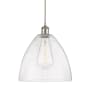 Innovations Lighting Bristol Glass 12" Wide pendant with Shade Brushed Satin Nickel / Seedy