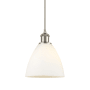 Innovations Lighting Bristol 8" Wide Mini Pendant Brushed Satin Nickel / Matte White