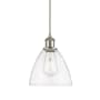 Innovations Lighting Bristol 8" Wide Mini Pendant Brushed Satin Nickel / Clear