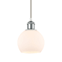 Innovations Lighting Athens 6" Wide Mini Pendant with Shade White and Polished Chrome / Matte White