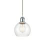 Innovations Lighting Athens 6" Wide Mini Pendant with Shade White and Polished Chrome / Clear