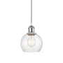 Innovations Lighting Athens 6" Wide Mini Pendant with Shade White and Polished Chrome / Seedy