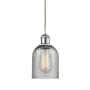 Innovations Lighting Caledonia 5" Wide Mini Pendant Charcoal / White and Polished Chrome