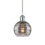 Innovations Lighting Rochester 6" Wide Suspension Mini Pendant White Polished Chrome / Light Smoke