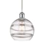 Innovations Lighting Rochester 8" Wide Mini Pendant with Shade White Polished Chrome / Clear