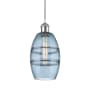 Innovations Lighting Vaz 6" Wide Mini Pendant with Shade White Polished Chrome / Princess Blue