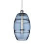 Innovations Lighting Vaz 8" Wide Mini Pendant with Shade White Polished Chrome / Princess Blue
