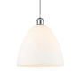 Innovations Lighting Bristol Glass 12" Wide pendant with Shade White and Polished Chrome / Matte White