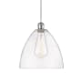 Innovations Lighting Bristol Glass 12" Wide pendant with Shade White and Polished Chrome / Clear
