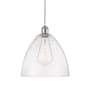 Innovations Lighting Bristol Glass 12" Wide pendant with Shade White and Polished Chrome / Seedy