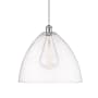 Innovations Lighting Bristol Glass 16" Wide pendant with Shade White and Polished Chrome / Clear