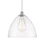 Innovations Lighting Bristol Glass 16" Wide pendant with Shade White and Polished Chrome / Seedy