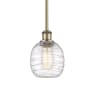 Innovations Lighting Belfast 6" Wide Mini Pendant Deco Swirl / Antique Brass