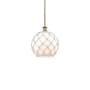 Innovations Lighting Farmhouse Rope 10" Wide Mini Pendant Antique Brass / White Glass with White Rope