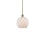Innovations Lighting Farmhouse Rope 8" Wide Mini Pendant Antique Brass / White Glass with White Rope
