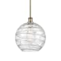 Innovations Lighting Athens 12" Wide Pendant Clear Deco Swirl / Antique Brass